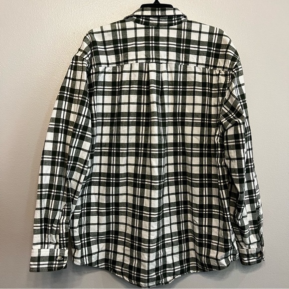 Eddie Bauer Mens Large Forest Green and White Checkered Shirt - Picture 4 of 4